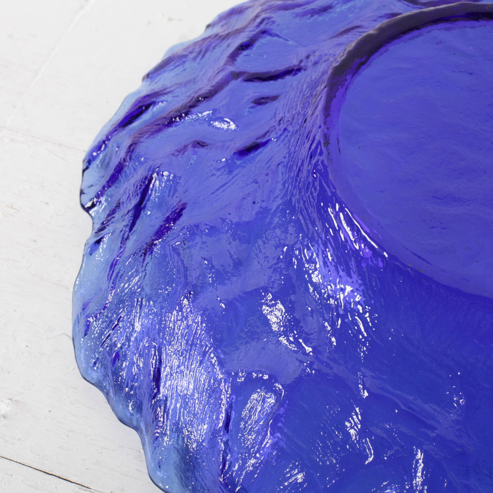 Cobalt Blue Glass Bowl by Uno Westerberg / Pukeberg / Sweden / 1970s
