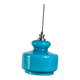 Suspension lustre globe in blue opaline glass from the 1970s.