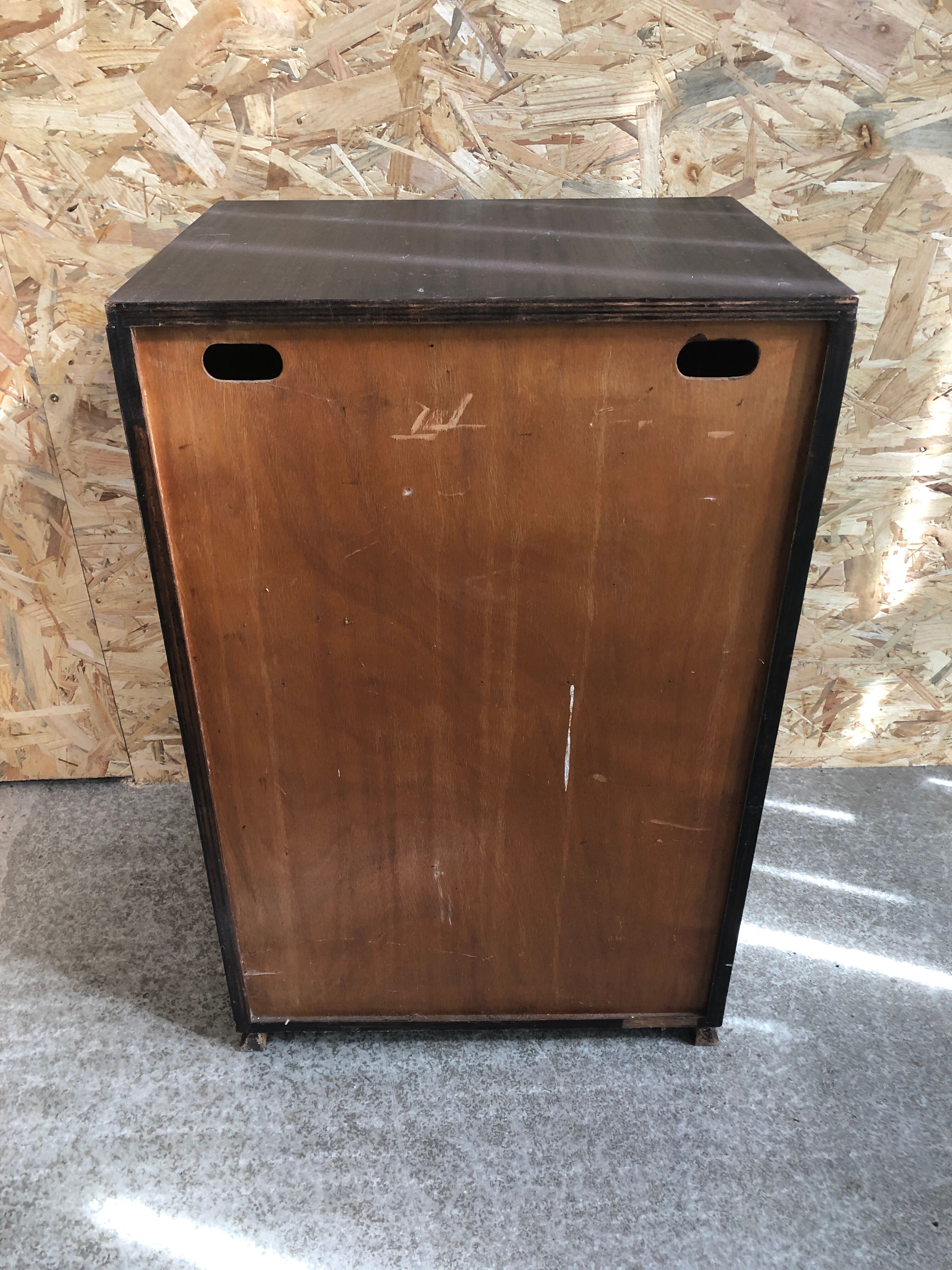 Old Hifi Furniture Vinyl Wood Veneer + Vintage Audio Interior Drawers