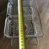 Plat à apéritif Duralex en verre et support chromé