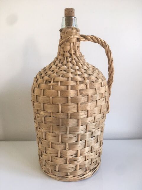 Demijohn old dress in vintage rattan