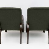 Ensemble Art Déco italien Bouclè vert composé de deux fauteuils et d'un petit canapé, années 1930