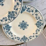 5 flat plates Terre de Fer Sarreguemines model "Estrèes" XIXth