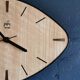 Vintage formica clock silent asymmetrical wall pendulum "Japy wood"