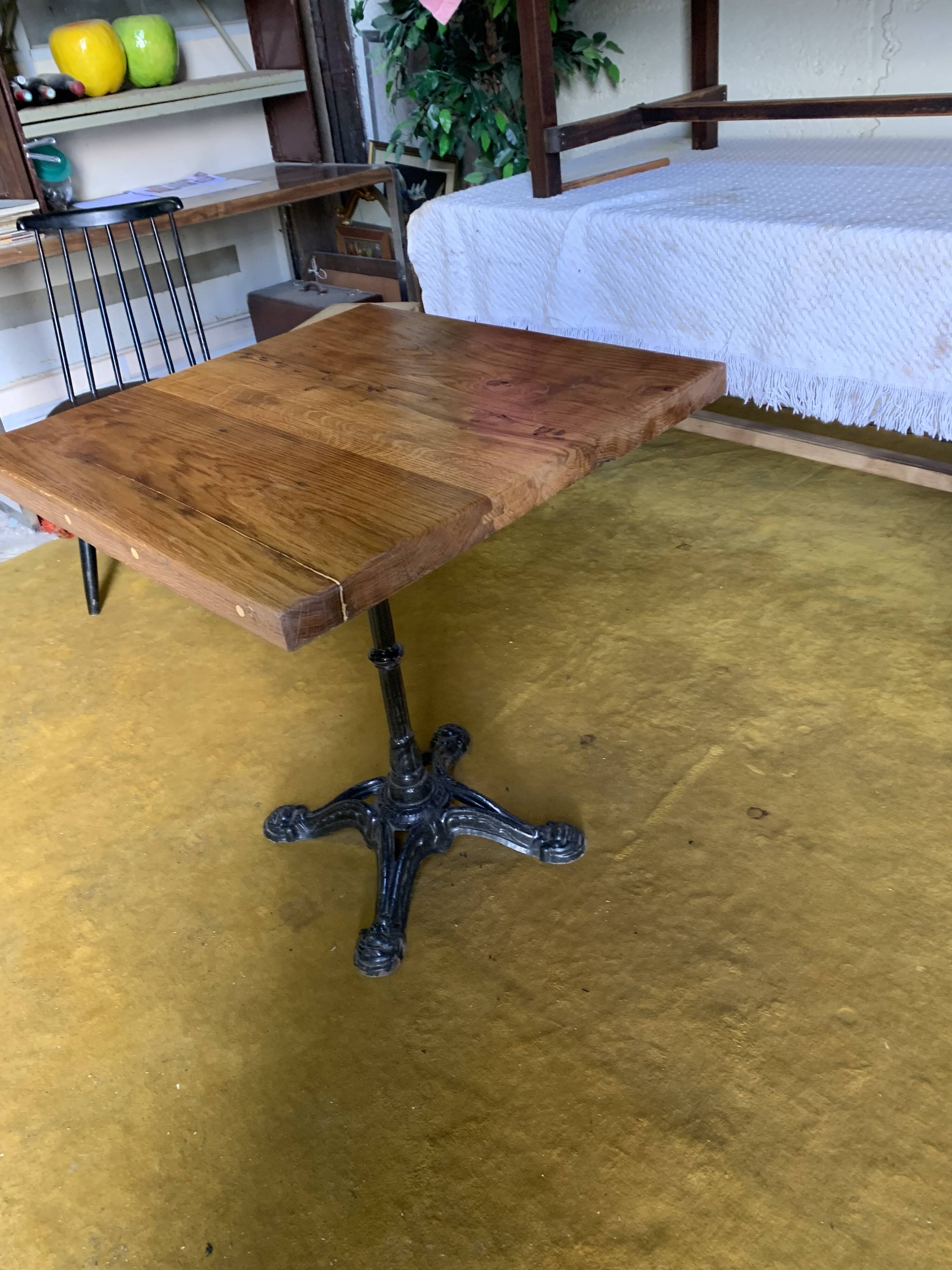 Raw wood bistro table