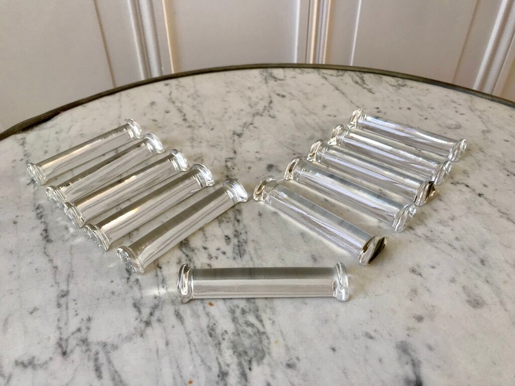 Set of 11 50s crystal knife holders
