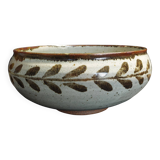 Ceramic salad bowl stoneware signature to identify 20th century