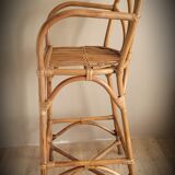 High bar rattan stool