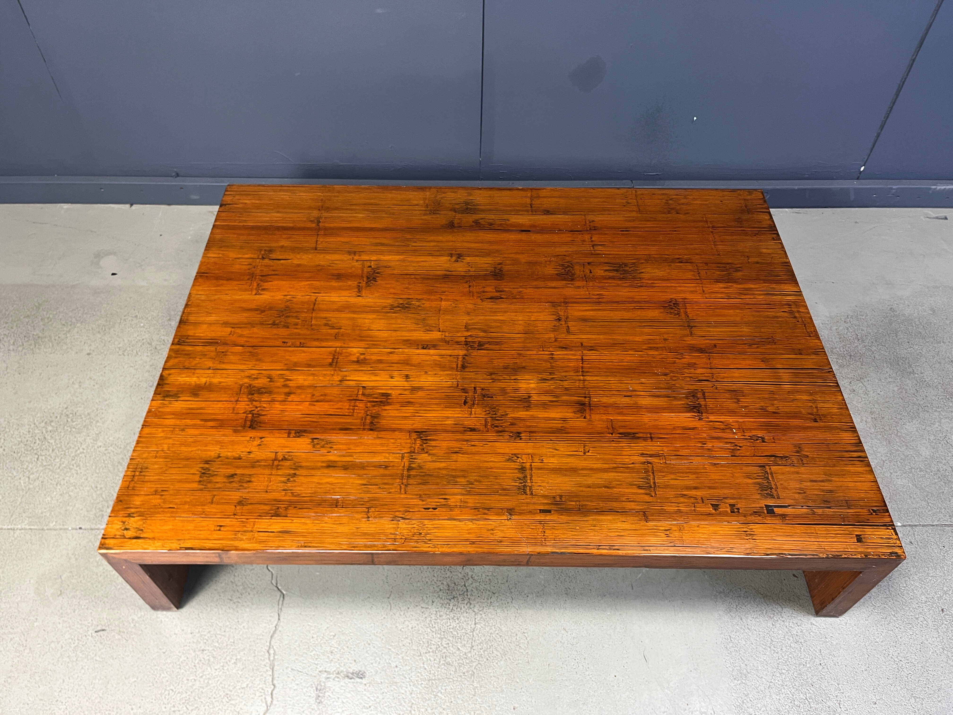 Large coffee table in bamboo attributed to Axel Vervoordt, 1980s