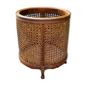 Corbeille bois et cannage
