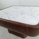 Table basse vintage en marbre et cuir par Desede, 1970