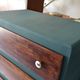 Chiffonnier vintage chêne commode vert anglais