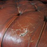 Chesterfield sofa in resistant cowhide, 3 seats