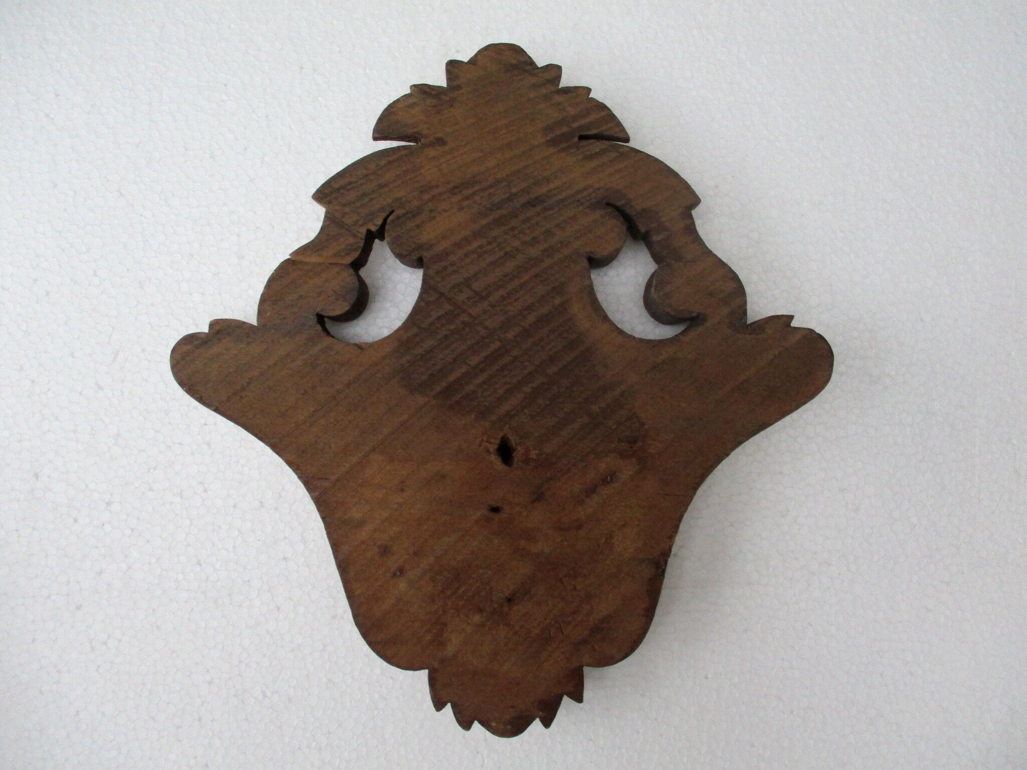 Carved wood pediment - cherry tree