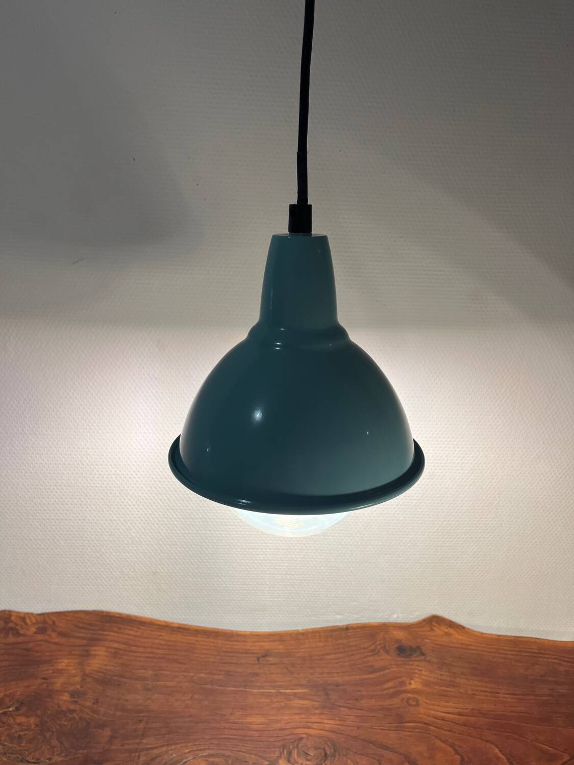 Pastel blue bell pendant light