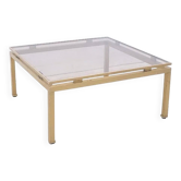 Table basse de Guy Lefevre pour Maison Jansen en laiton, 1960