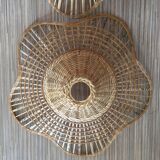 Set of 2 sudpendions in wicker and rattan