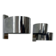 Pair of vintage wall lights, curved chrome metal, France 1970