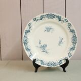 Large round dish, Creil and Montereau, Centaurea service, iron earth, late 19th century