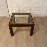 Brown laqué steel coffee table, Belgium, 1980