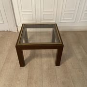 Brown laqué steel coffee table, Belgium, 1980