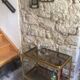 Desserte bar vintage two brass trays