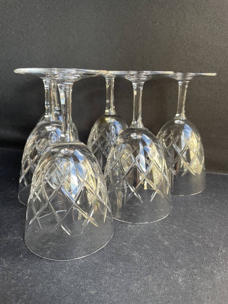 6 wine glasses - Cut crystal – Cristalleries Royales de Champagne