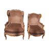 Pair of eared armchairs