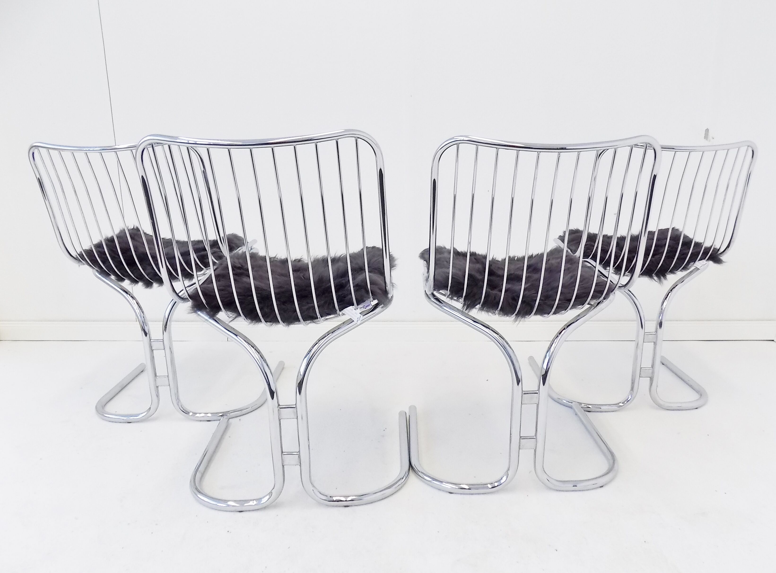 Rima set of 4 Radiofreccia chrome chairs by Gastone Rinaldi