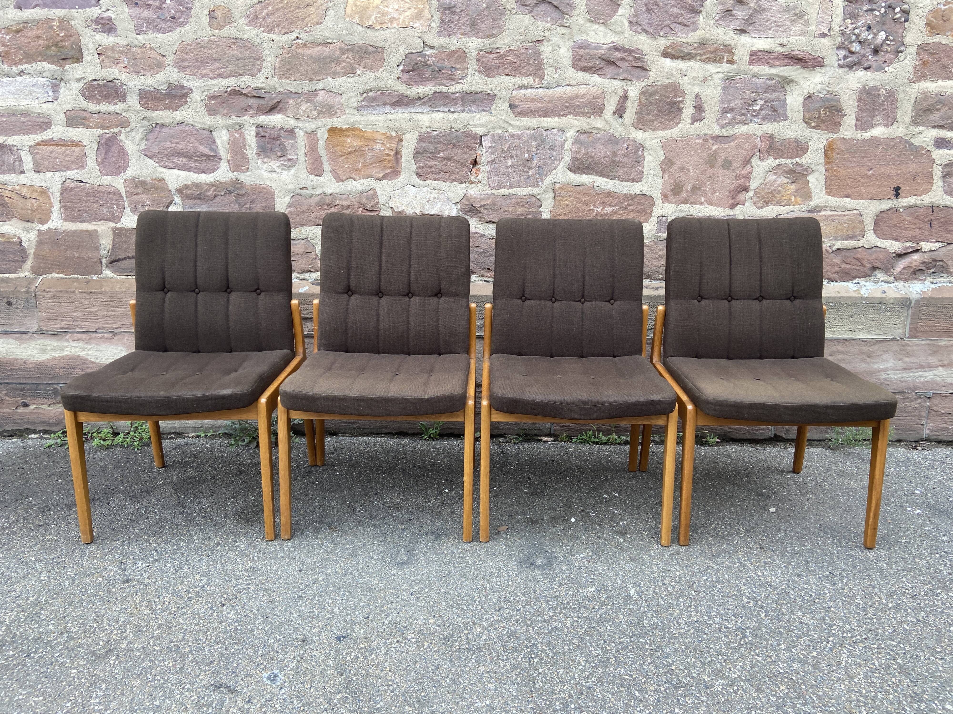 4 old Scandinavian Lounge chairs 60s Fröscher KG