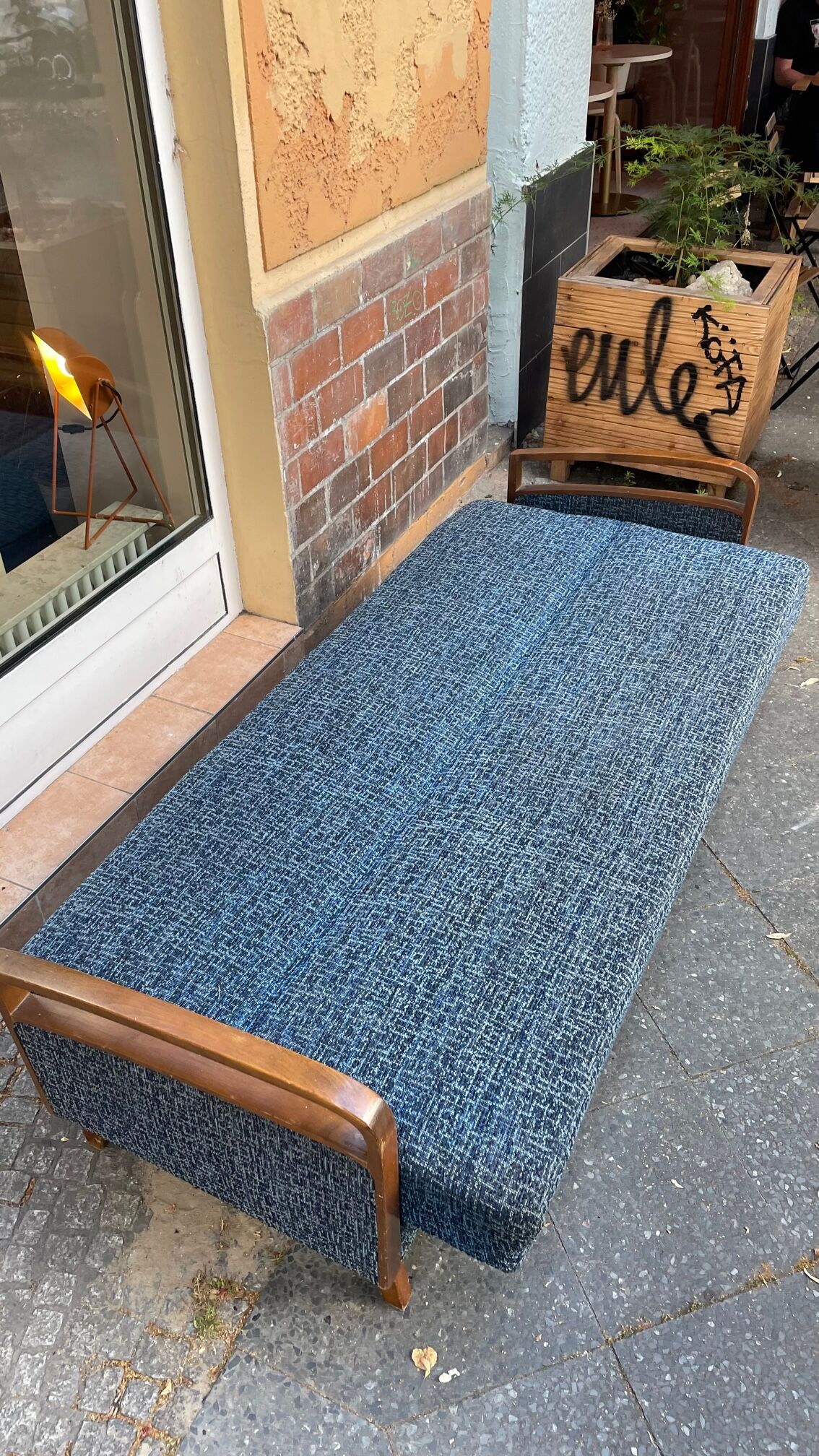 Daybed sofa from the 60s in wood and fabric