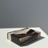Symmetrical multicolored petrified wood soap dish
