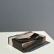 Symmetrical multicolored petrified wood soap dish