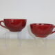 2 Old bowls with ox blood colored handle in St Clément earthenware