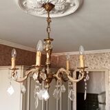 Louis XV Style chandelier with 5 branches and Crystal grapevines