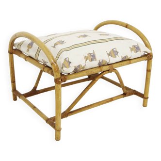 Rattan footstool, Sweden, 1970