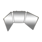 Former mirror triptych barbier contour metal chromé - vintage chain 24x30cm