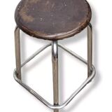 Adjustable stool in wood and steel