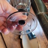 Footed glass La Rochère, 70's bubble glass