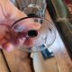 Footed glass La Rochère, 70's bubble glass