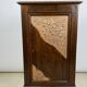 Small storage unit in solid wood and copper.