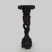Twisted and engraved blackened wooden pedestal. 1960s 70s.