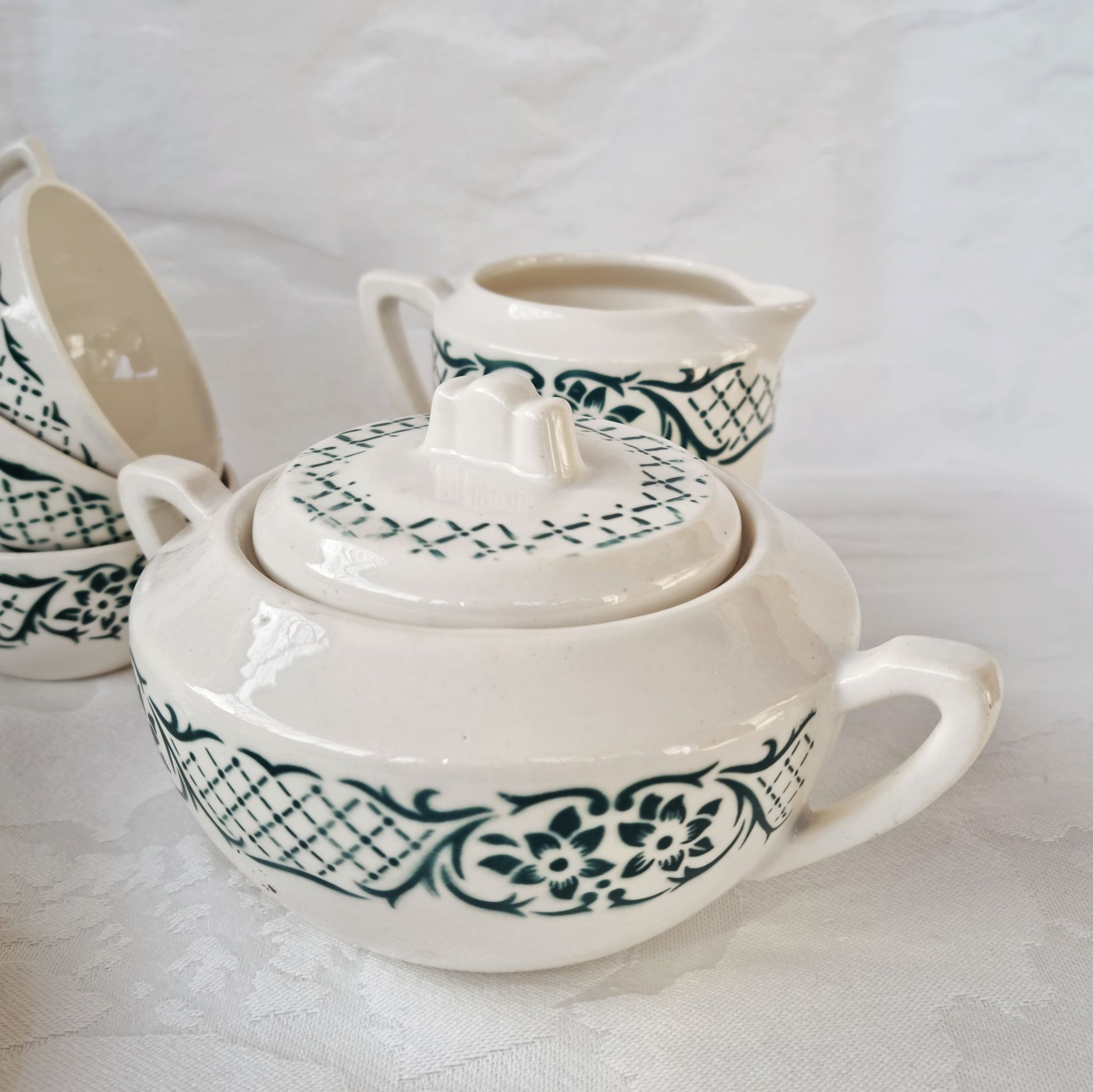 Ensemble à café Versailles de Digoin Sarreguemines 15 pièces