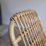 Vintage rattan rocking chair for children