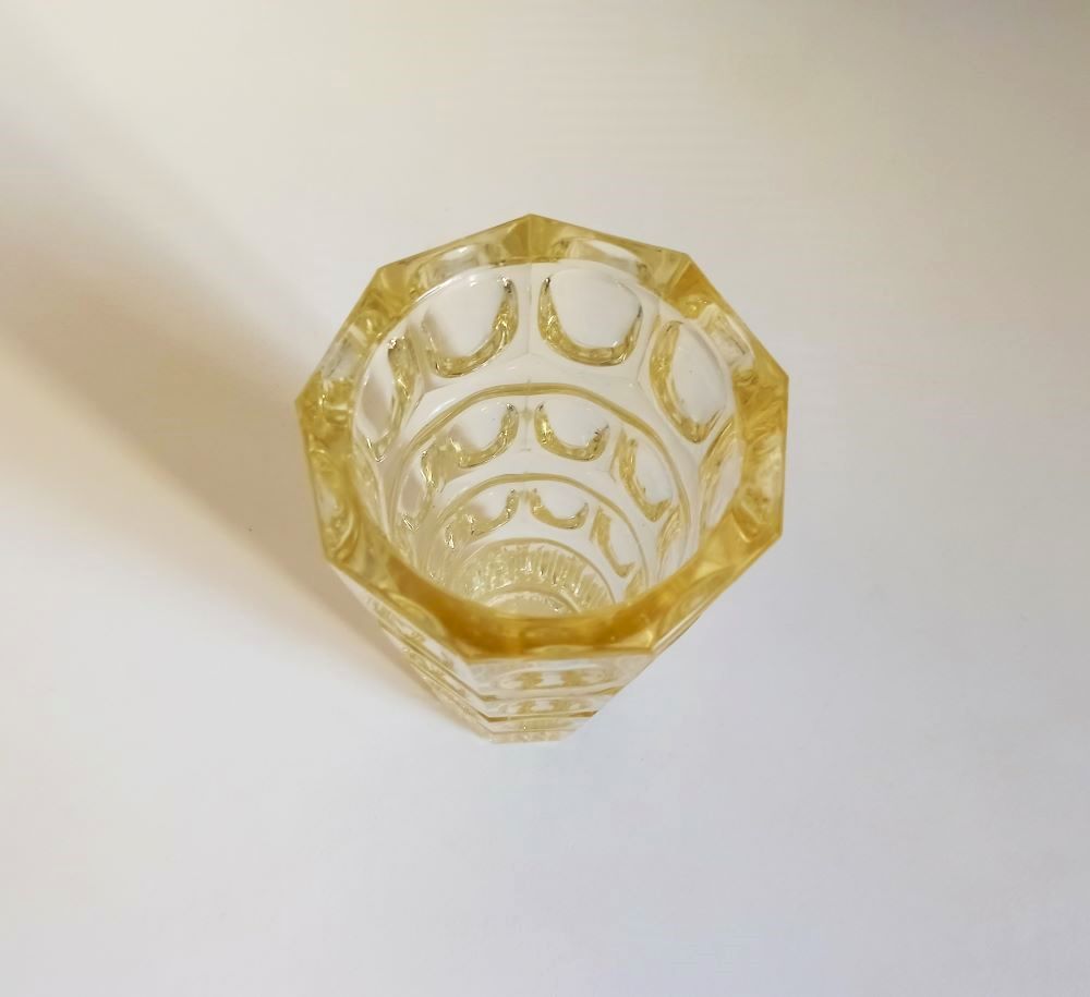 Pressed molded glass vase 50s Height 25 cm