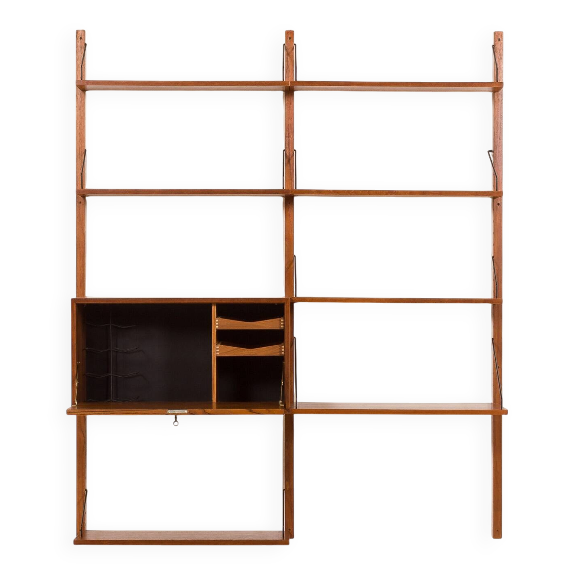 Poul Cadovius wall unit with a bureau and a desk shelf for Cado, 1960s