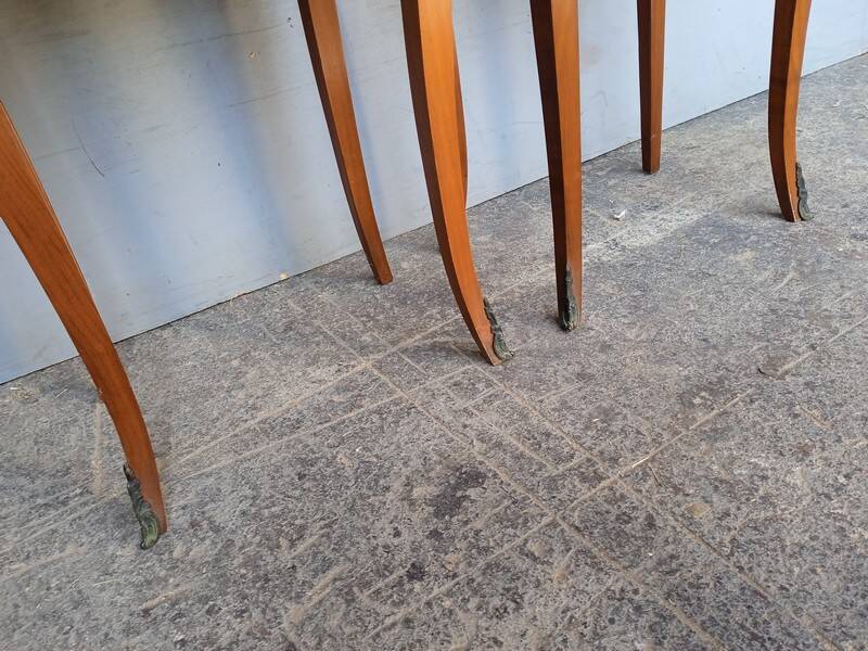 Pair of bedside cherry and bronze