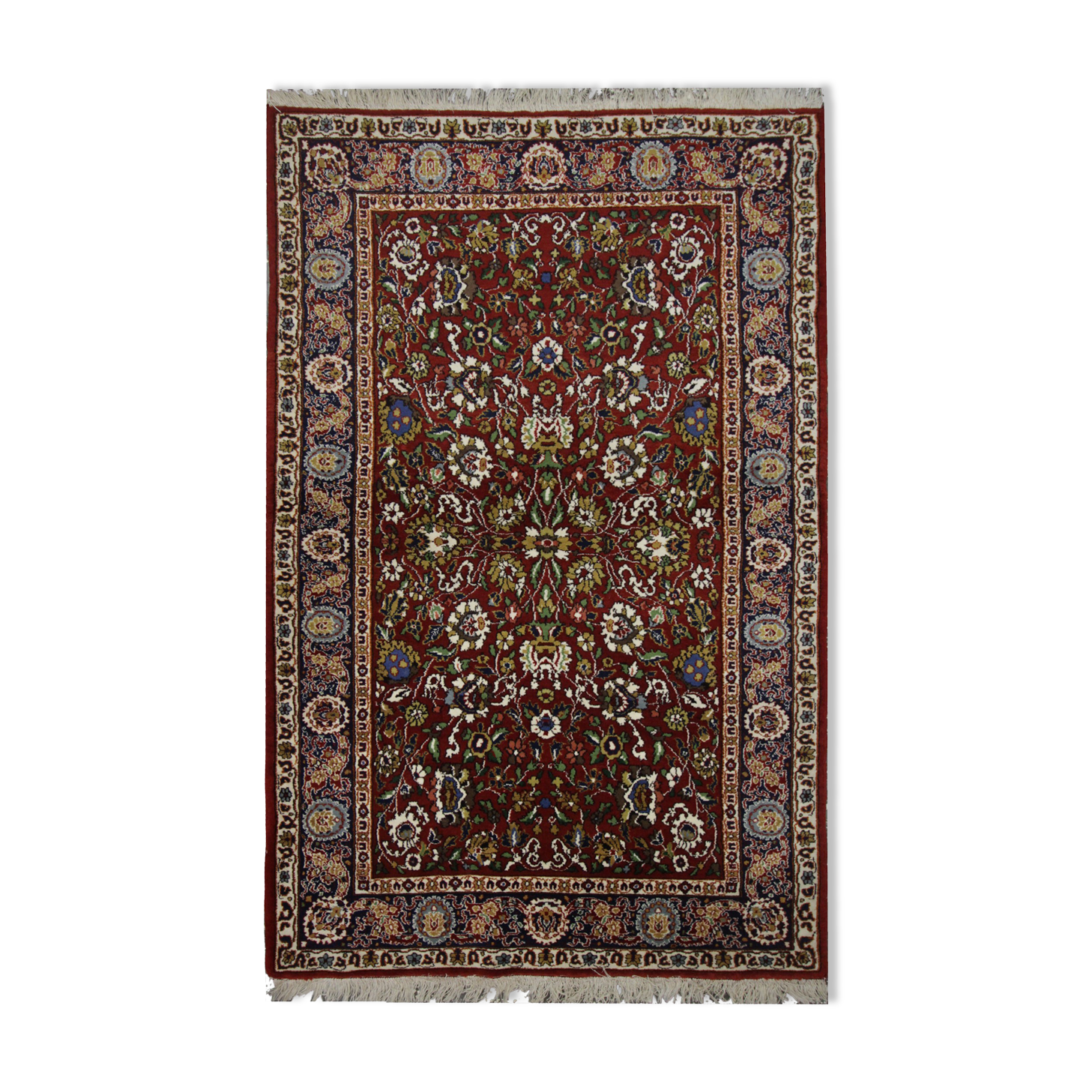 Traditional hand woven indian wool carpet area rug- 97x153cm