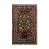 Traditional hand woven indian wool carpet area rug- 97x153cm