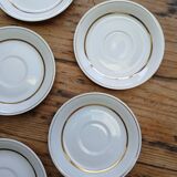 Set of 7 Limoges porcelain cups and saucers